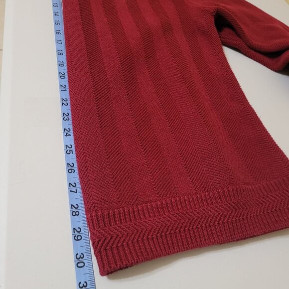 Chaps Ralph Lauren Burgundy Sweater L/G 100% Cotton Office Preppy Dadcore - Picture 6 of 9